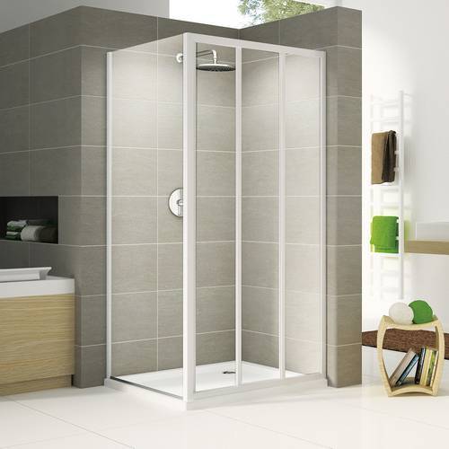 NICHE DE DOUCHE 3 PORTES COULISSANTES...