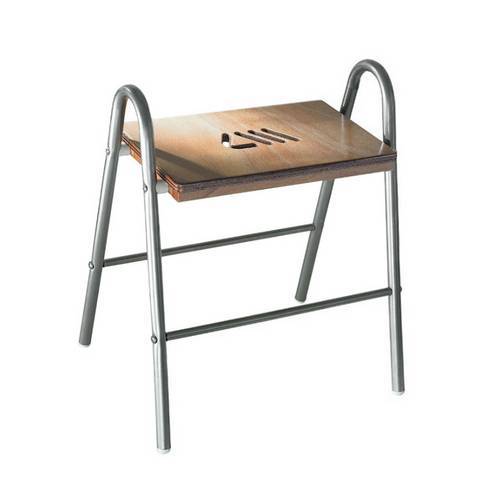 Tabouret de salle de bain en bois et...