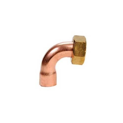 COUDE EN CUIVRE 90° AVEC ÉCROU...