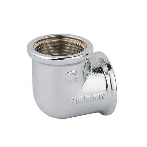 10 x GOMITO FF OTTONE CROMO Misura: 3/4