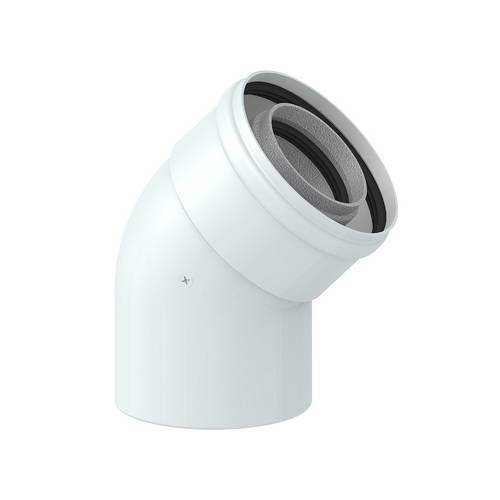 CURVA 45° DN 60/100  (COASSIALE)