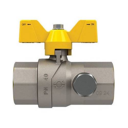 VANNE À BILLE POUR GAZ AVEC PAPILLON...