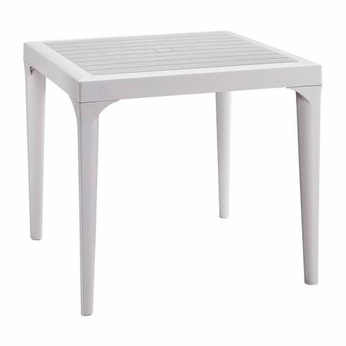 TAVOLO RESINA MALMO 80X80XH74CM BIANCO