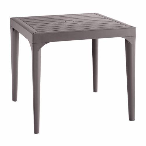 TAVOLO RESINA MALMO 80X80XH74CM TORTORA