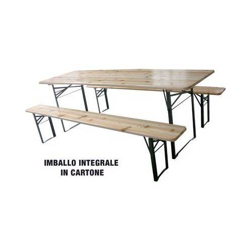 SET TAVOLO + PANCHE BIRRERIA 2 GAMBE...