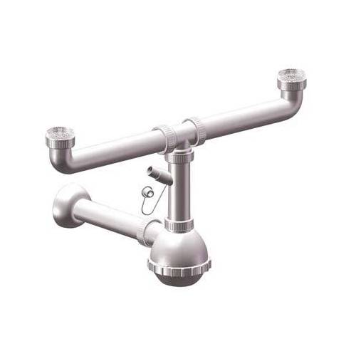 5,0 x SIFONE PP A BOTTIGLIA 2 VASCHE...