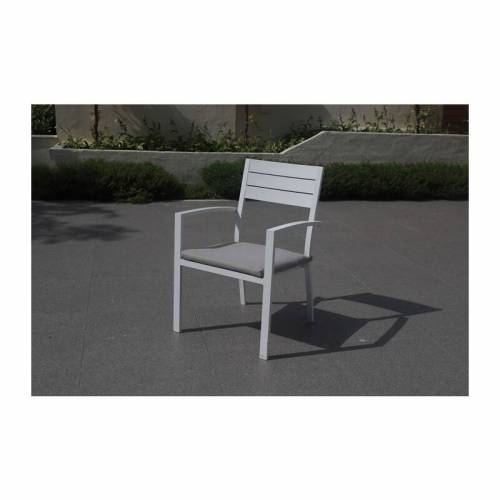 POLTRONA IN ALLUMINIO BIANCO C/CUSCINO