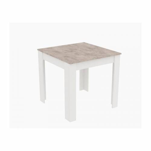 TAVOLO FISSO 110X80XH75CM CEMENTO/BIANCO