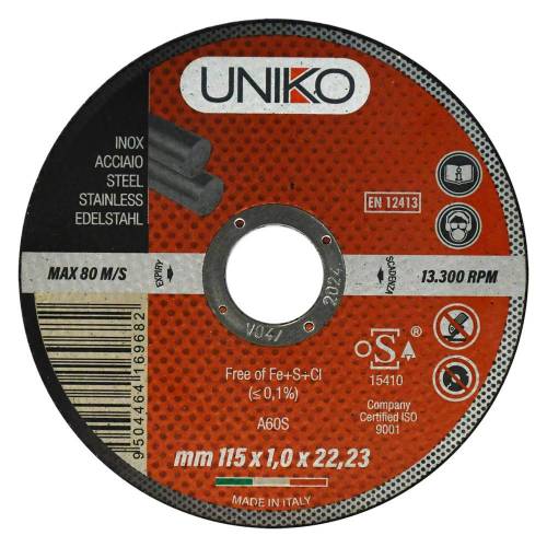 MOLA ABRASIVA PER INOX/FERRO ø 115 x 1,6