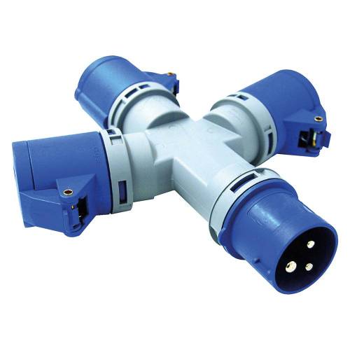 ADATTATORE INDUSTRIALE TRIPLO blu -...