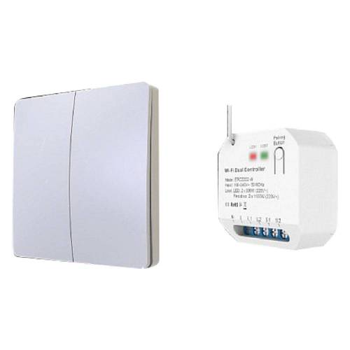 RELE' DOPPIO CON PULSANTE DOPPIO...