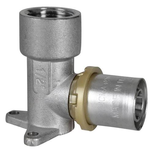 RACCORDO A PRESSARE CURVO CON FLANGIA...