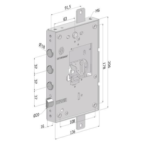 SERRATURA DA APPLICARE TRIPLICE PER...