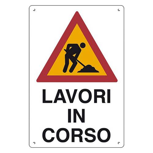 CARTELLO 'LAVORI IN CORSO' cm 40 x 60