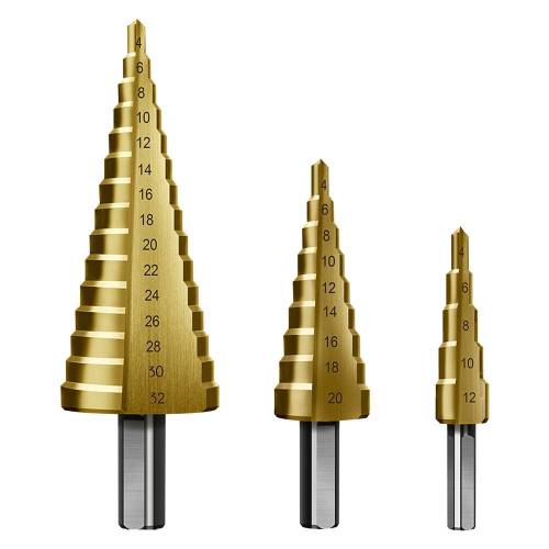 FRESA CONICA A GRADINI HSS IN SET 3...