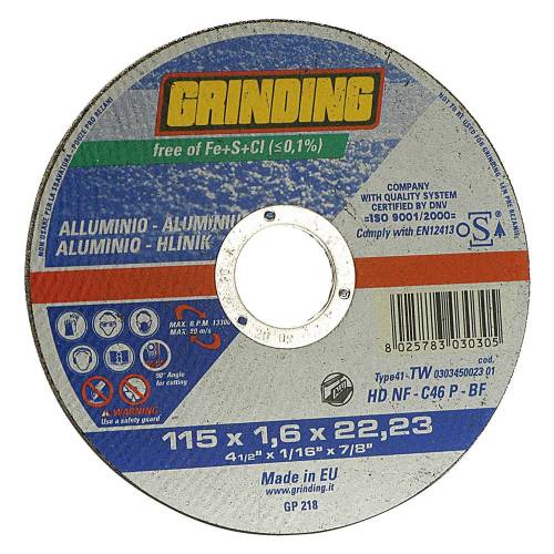 MOLA ABRASIVA PER ALLUMINIO ø 115 x 1,6