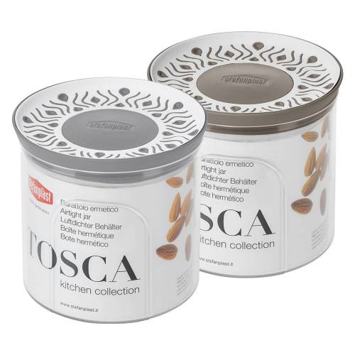 BARATTOLO TONDO 'TOSCA' grigio/bianco