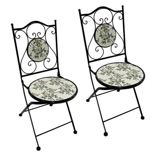 COPPIA SEDIE PER TAVOLO MOSAICO...